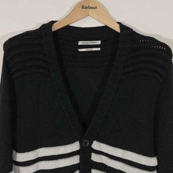 Public School New York PSNY Chunky Knit Ribbed Cardigan Women’s Sz Small Relaxed - Picture 2 of 8